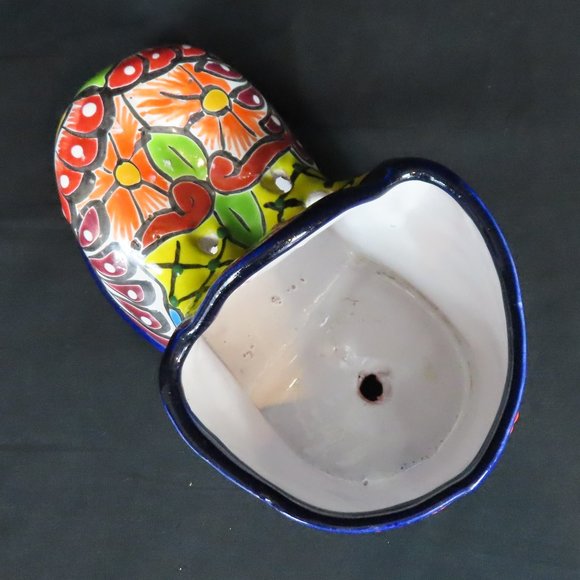 Colorful Mexican Pottery Talavera Look Shoe Planter - Picture 5 of 7